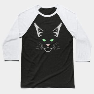 Maine Coon Cat Head Baseball T-Shirt